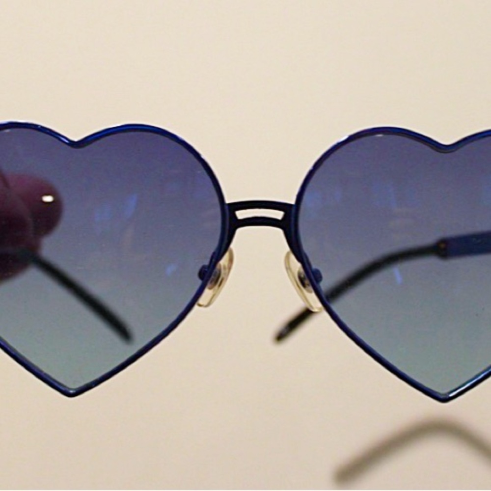 Wildfox Heart-Shaped Blue Gradient Sunglasses